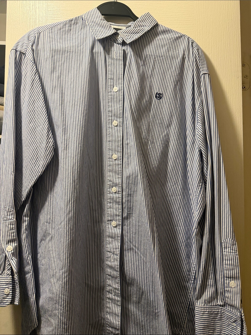 Sunday Best Blue and White Pinstripe Button-Down Shirt